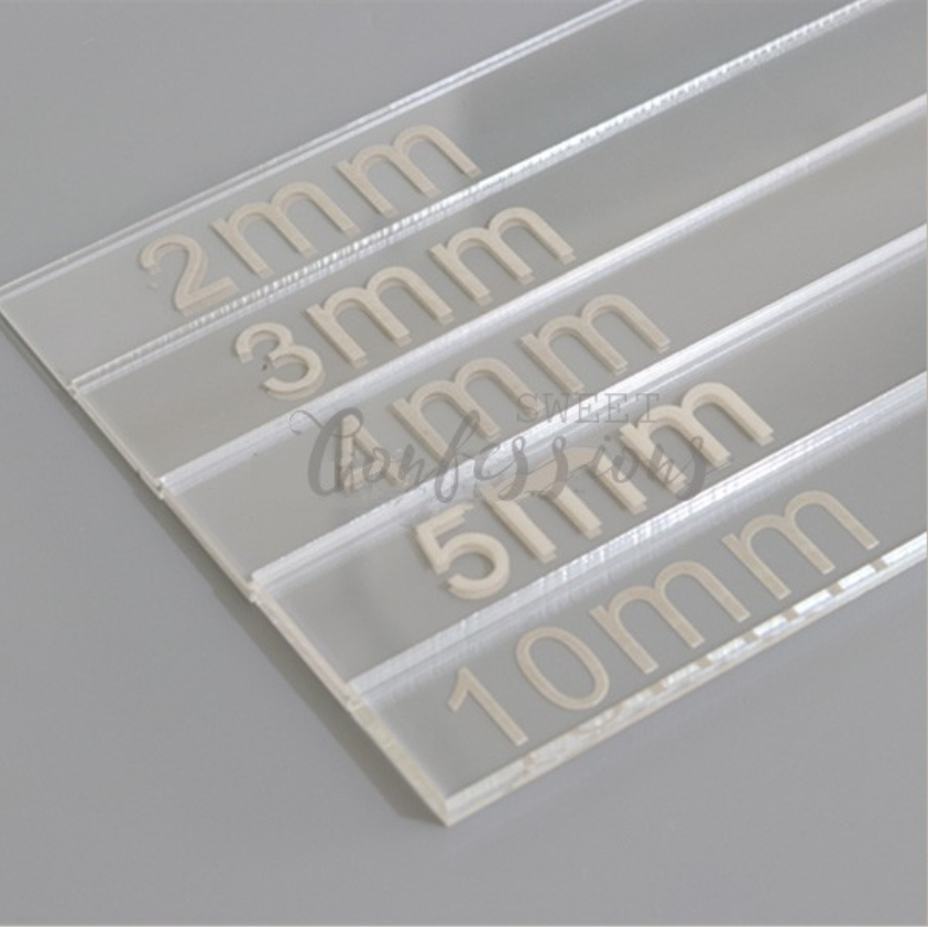 Pasty Ruler 5 thickness spacers acrylic baking spacer ruler for rolling pin pastry ...