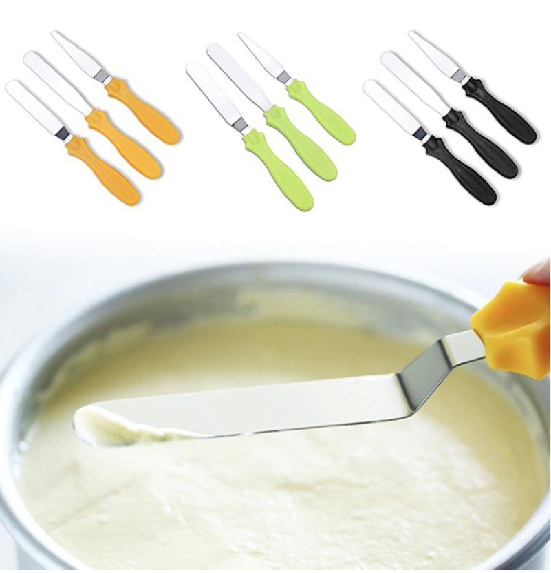 3pcs set Palette knife set - Angled spatula buttercream scraper smoother leveler cake decorating tool spatula