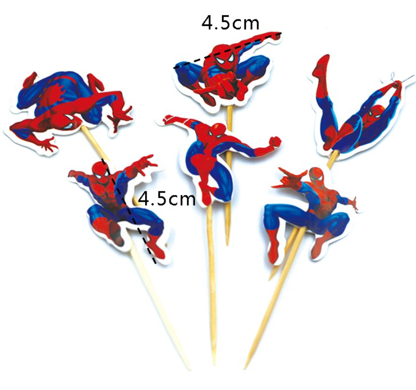 24pcs spiderman cupcake toppers avengers cake topper