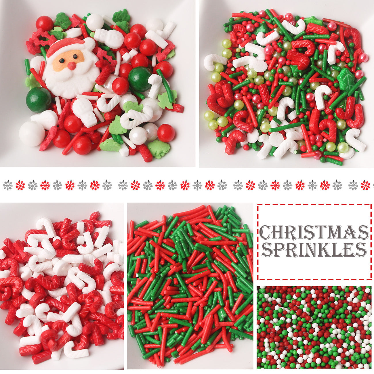 50g Christmas sprinkles candy cane cake decorating dragees sugar decoration xmas cupcake