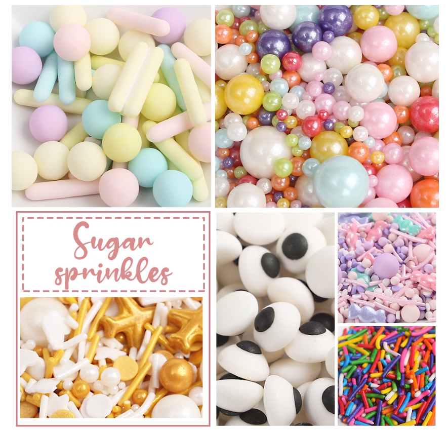 50g / 50ml sprinkles dragees cupcake decoration sugar pearls nonpareils edible glitter ball sprinkle rod