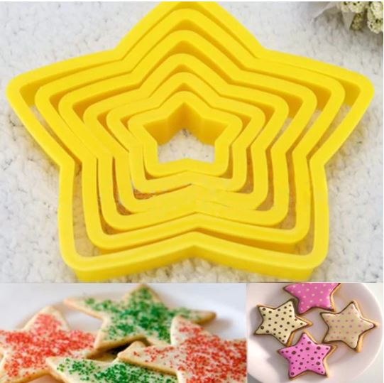 Star cutter set stacked christmas tree cutters cookie cutter rounded star cutters