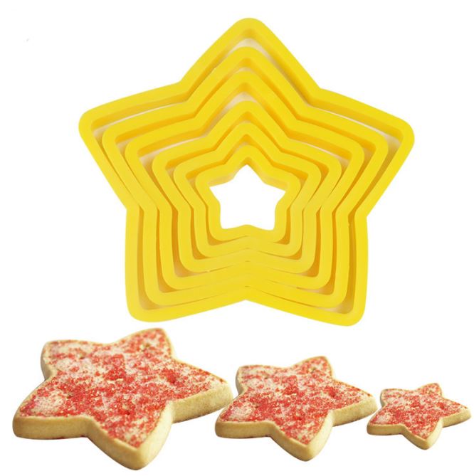Star cutter set stacked christmas tree cutters cookie cutter rounded star cutters