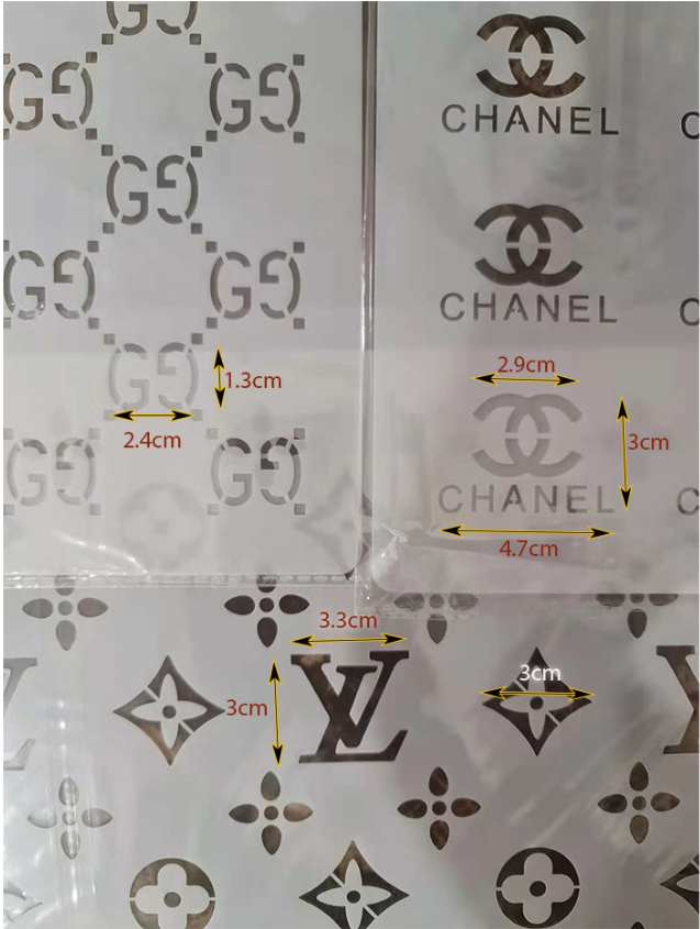 Branded logo LV chanel Cake baking stencil swiss roll pattern