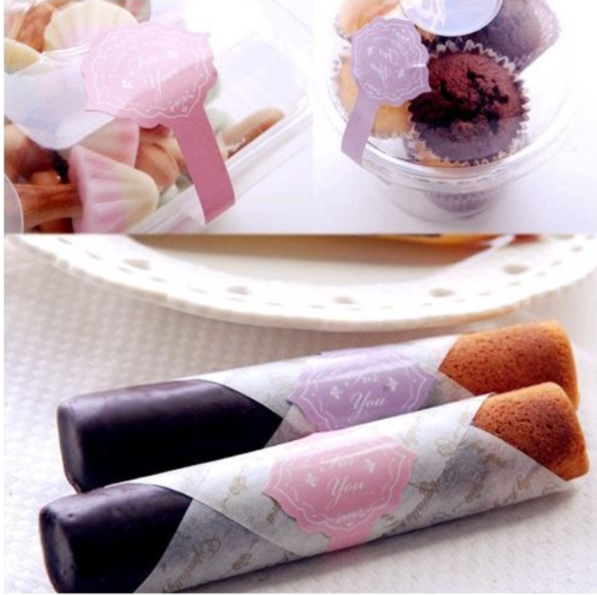 105pcs Thank you stickers baked goods package decoration label brownie cookie gratitude handmade with love sticker