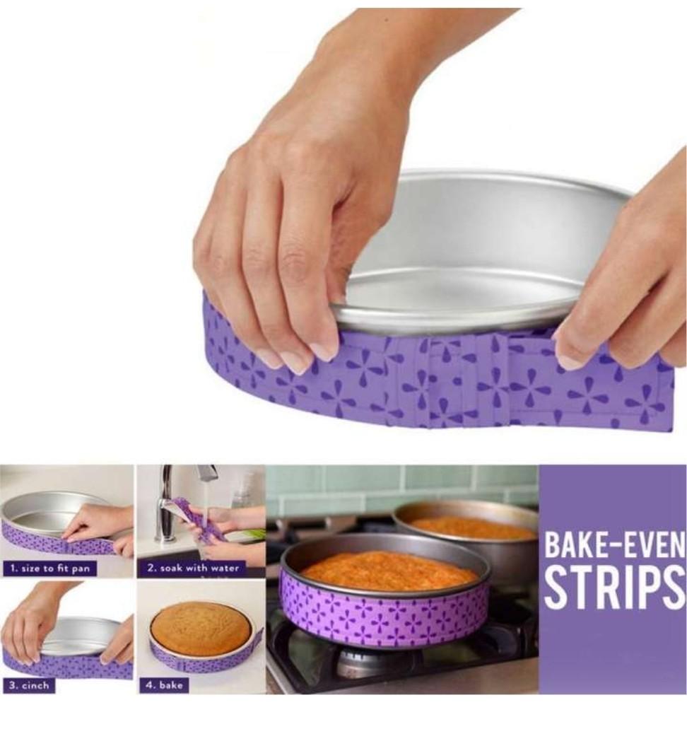 Bake even strips - prevent cake sides from crusting cake pan tool
