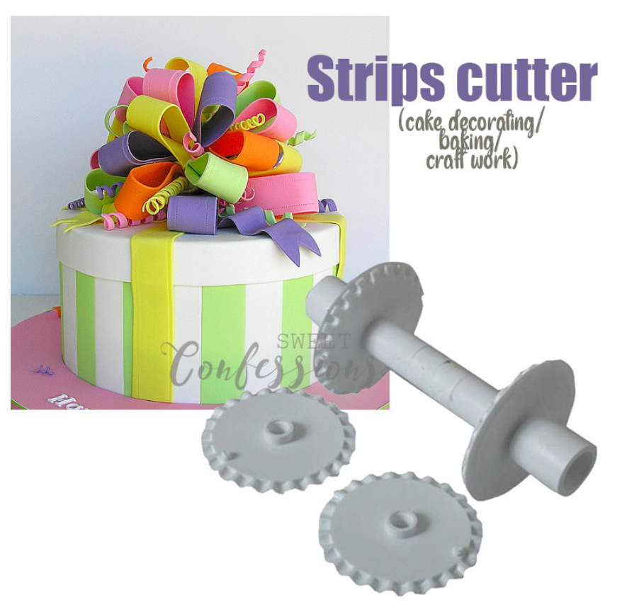 🇸🇬Fondant strip cutter pastry roller wheel stripe cutting tool ribbon parallel strips cutter for cake decorating