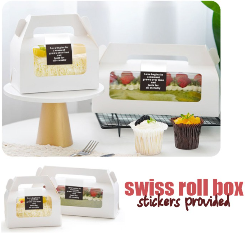 5pcs swiss roll box - log cake box paper box roll cake packaging trans ...