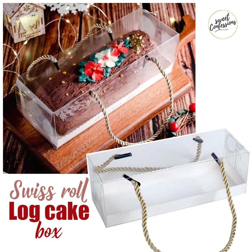 27cm Swiss roll box xmas log cake tart box clear transparent box for roll cakes long cake boxes christmas