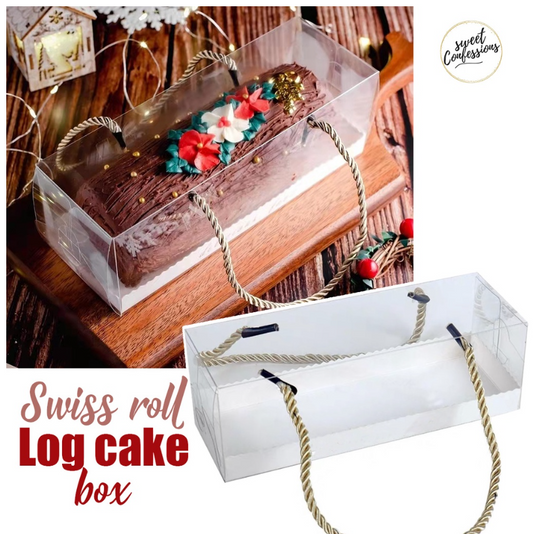 27cm Swiss roll box xmas log cake tart box clear transparent box for roll cakes long cake boxes christmas