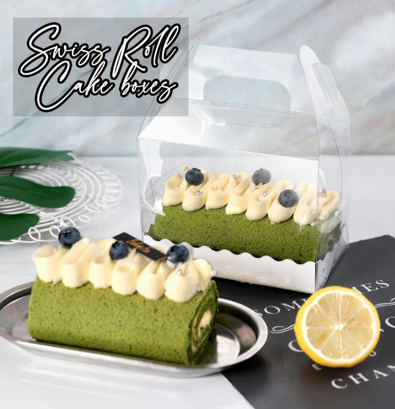 Swiss roll box - long cake packaging box roll cake transparent box log cake boxes