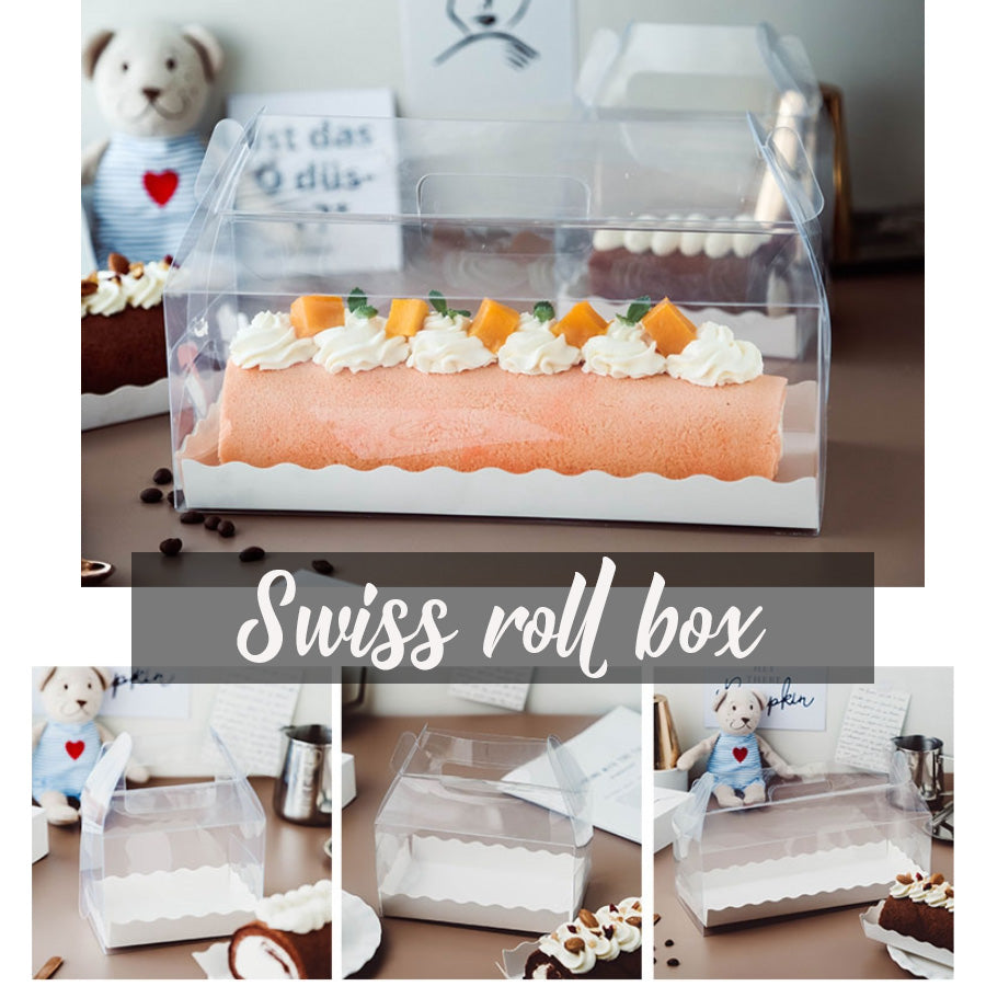 Swiss roll box - long cake packaging box roll cake transparent box log cake boxes
