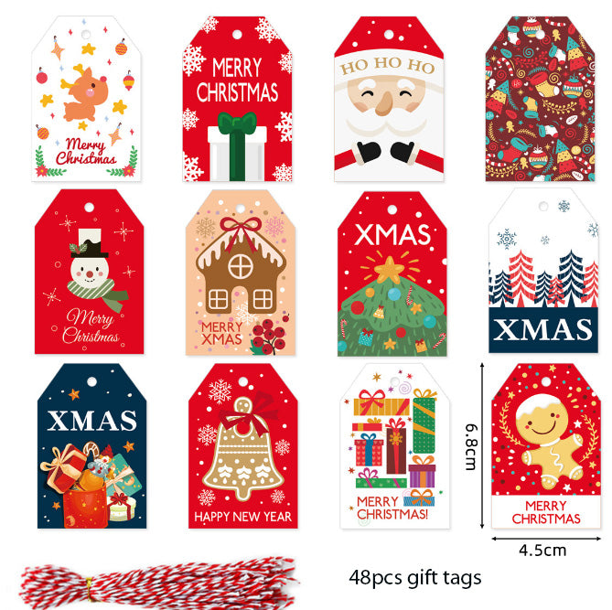 48pcs christmas gift tags merry christmas xmas tag label