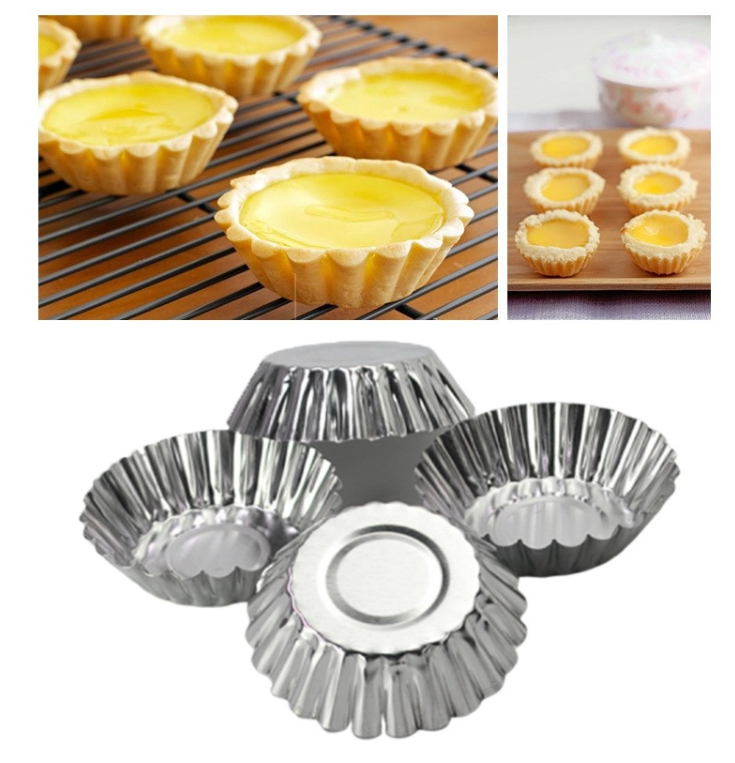 10pcs Metallic Tart pastry case egg tart mould baking cups metallic cake mold