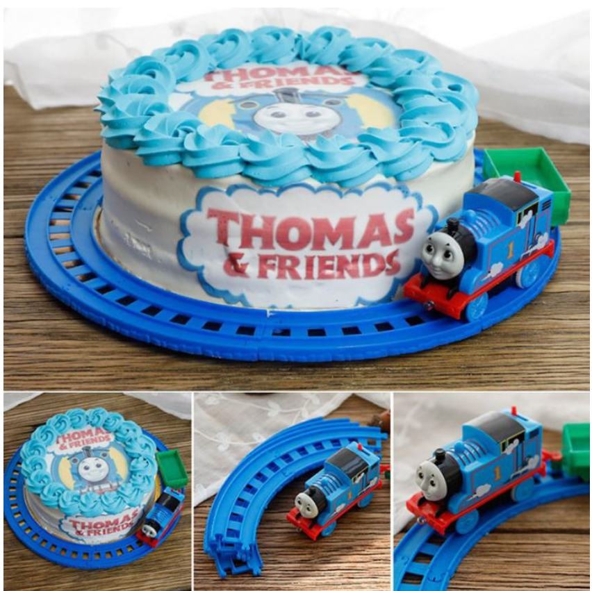 Moving Thomas and train tracks & train cake topper - make your own cake and fit up the tracks and train