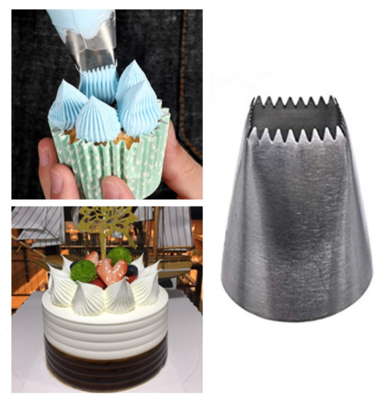 3pcs square russian open star tip buttercream piping tip nozzle