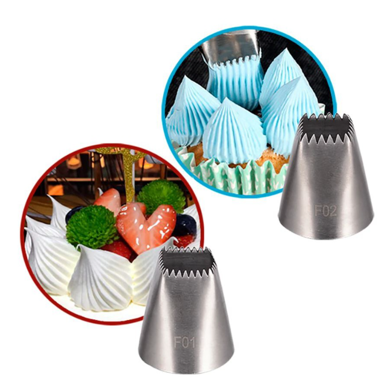 3pcs square russian open star tip buttercream piping tip nozzle