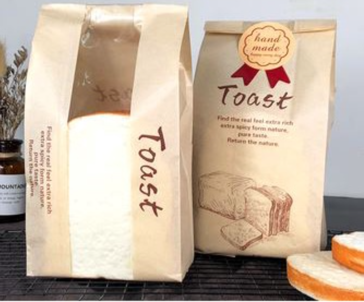 Toast bag bun wrapper bread wrapping paper kraft bags cookie packaging bag croissant packing paper takeaway 面包包装袋