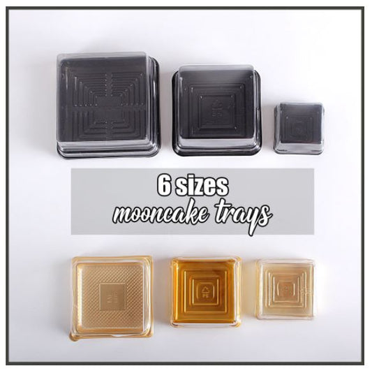 🇸🇬(6 sizes) 50pcs mooncake box / food tray container / cake box cover lid / brownie box / disposable box inserts trays