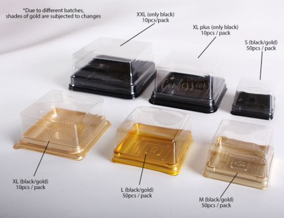 🇸🇬(6 sizes) 50pcs mooncake box / food tray container / cake box cover lid / brownie box / disposable box inserts trays