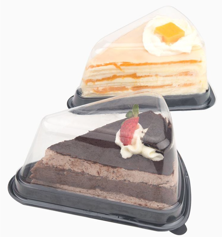 10pcs Triangle cake box packaging for individual cake slice plastic clear box
