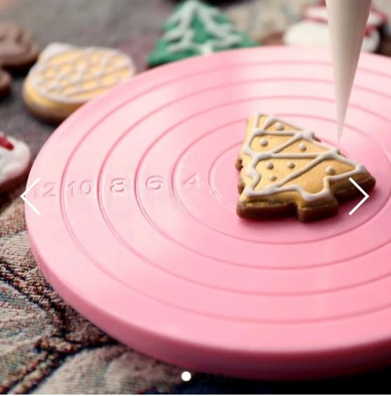 Mini decorating turntable for small cake royal icing cookies or cupcake