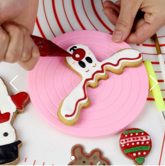 Mini decorating turntable for small cake royal icing cookies or cupcake