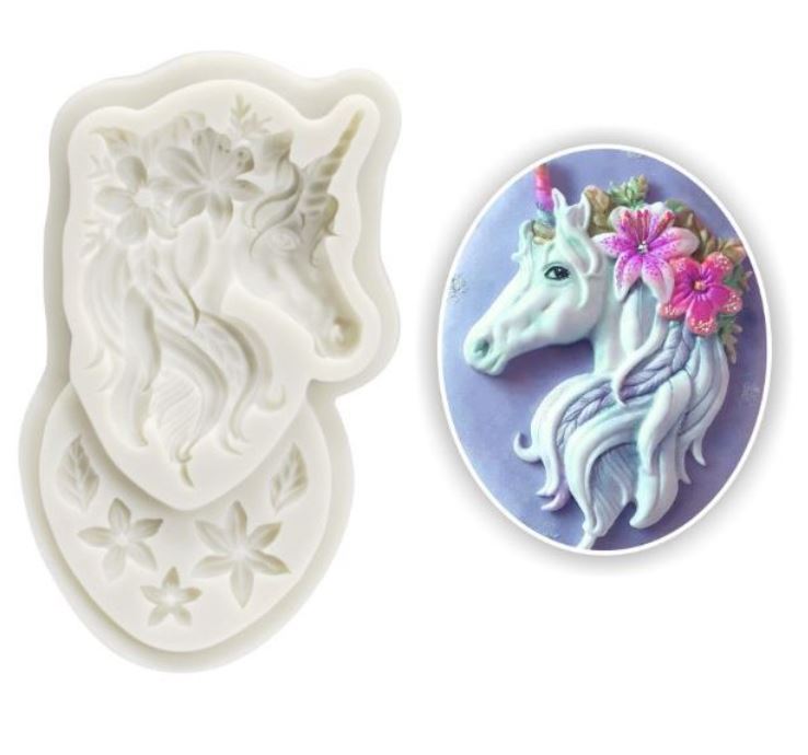 Unicorn silicone mould horse mane cupcake topper unicorns silicon mold