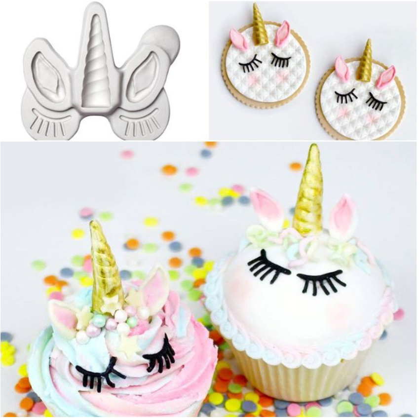 Unicorn horn topper ears horn eyelash silicone mould cake sweet confessions