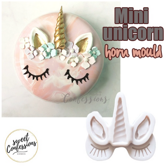 Unicorn horn topper ears horn eyelash silicone mould cake sweet confessions
