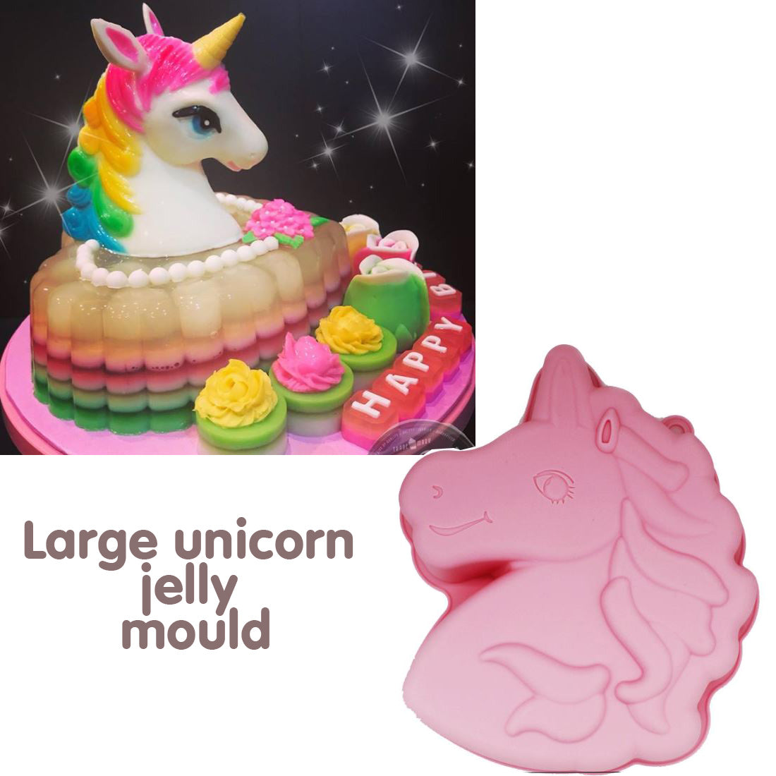 Large unicorn cake pan silicone mould jelly art silicon mold