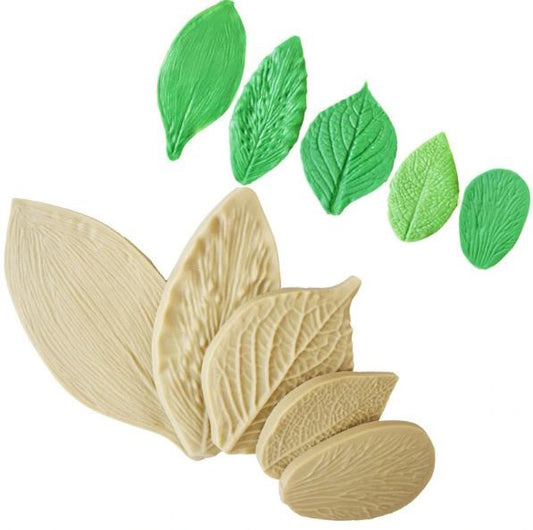 Petal & leaf silicone veiner veining mould tool set