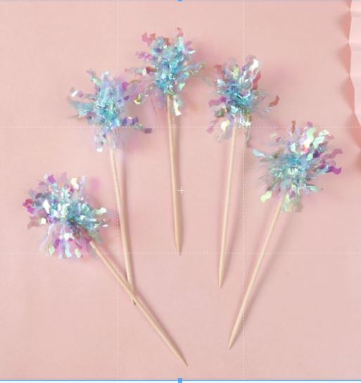5pcs dazzling firework topper sparklers cake toppers