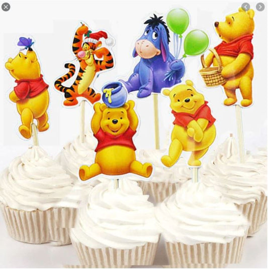 24pcs Winnie the pooh bear cupcake toppers eeyore tigger cake topper