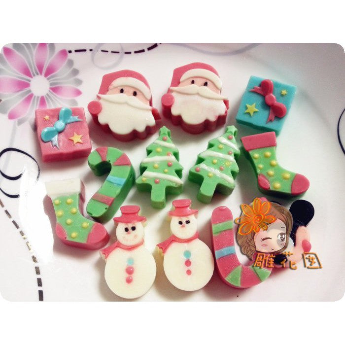 Chocolate mould - Christmas tree snow man xmas socks jelly silicone mold