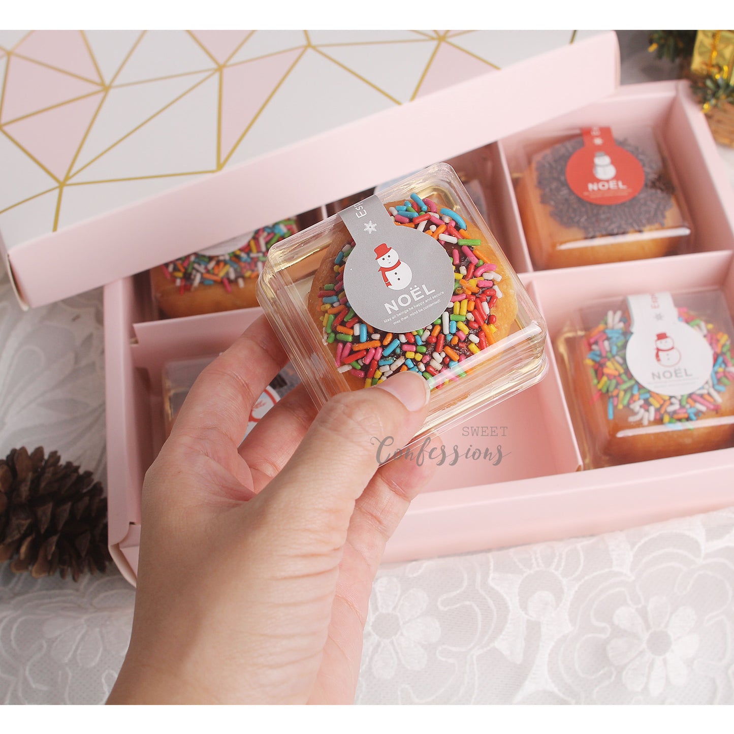 🇸🇬 Sweets nougat box - takeaway gift packaging mooncake box - cake tart pastry cookies strawberry mooncake box diamond