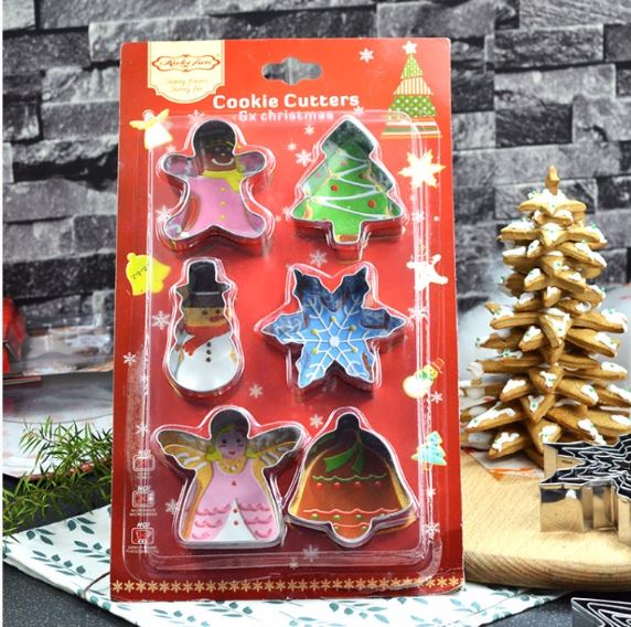 Christmas cookie cutter - snowflake bell angel xmas tree gingerbread snow man cake decorating tools