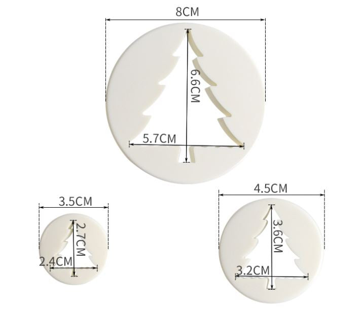 3pcs Christmas tree cutter xmas tree cutters cake decorating cookie mould linzer cookie