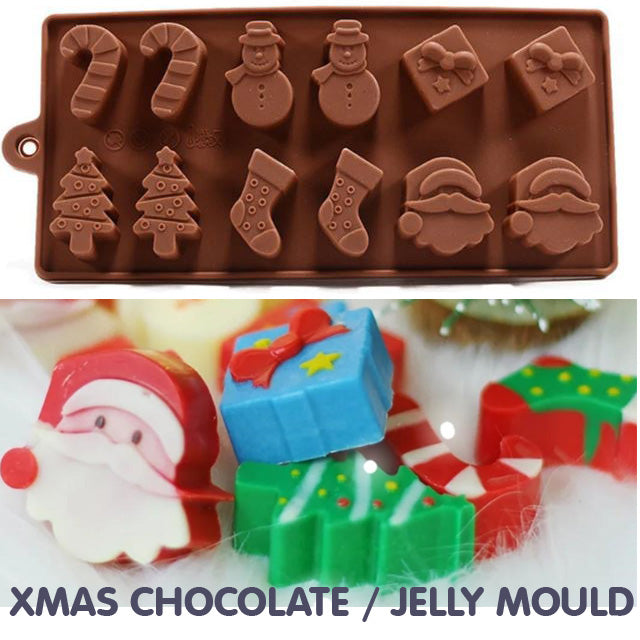 Chocolate mould - Christmas tree snow man xmas socks jelly silicone mold