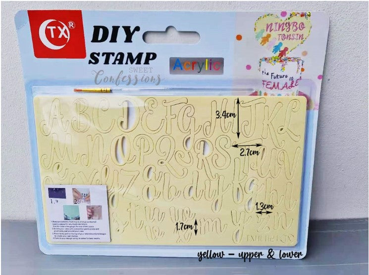 Alphabet embosser fondant cake letter stencil presser text embosser fondant cake decorating Sweet Stamp